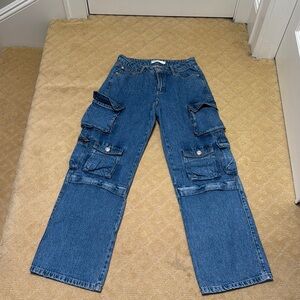 Garage Blue Flare & Wide Leg Jeans